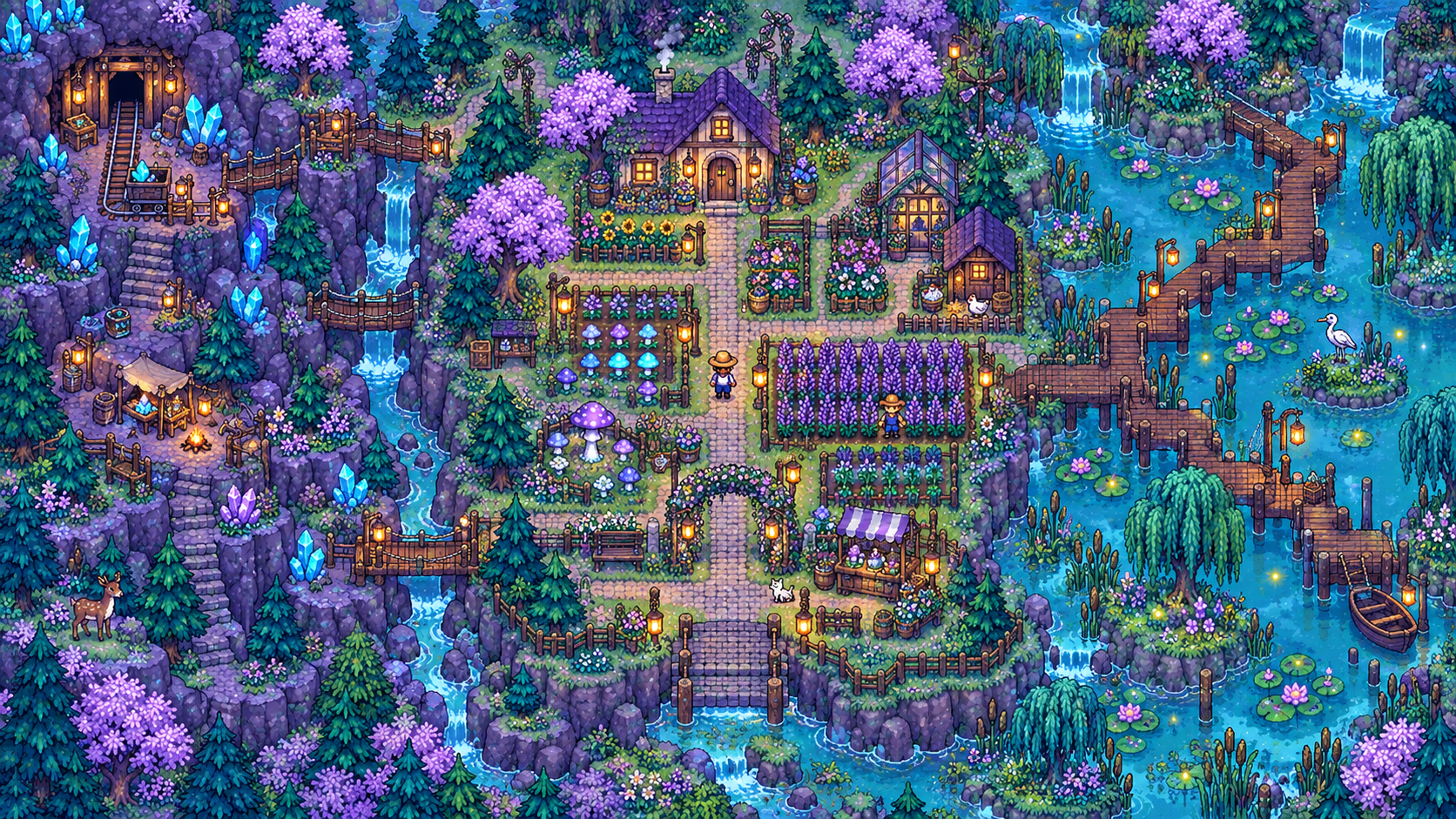 Mooncap Meadow explore pixel landscape